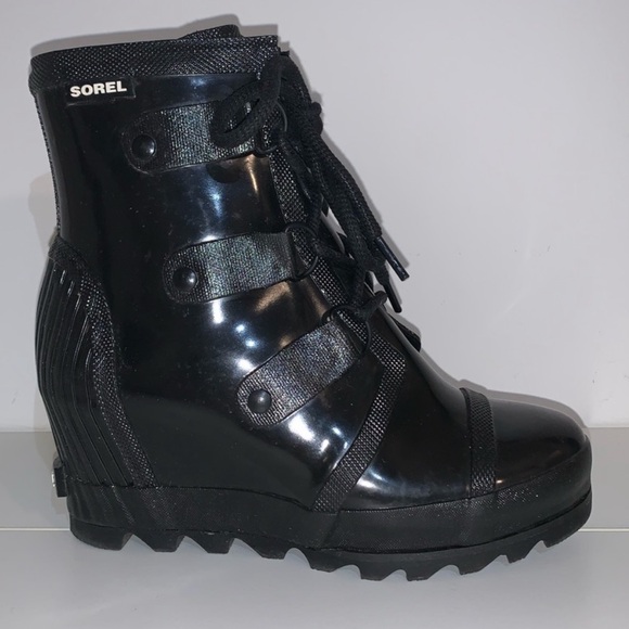Sorel Joan Wedge Rubber Rain Boots 8.5 - Picture 4 of 7